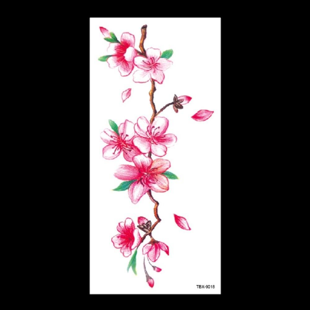 Lotus Green Leaf Flower Temporary Tattoo Stickers Floral Fake Tattoos Leg/ Arm/ Hand/Foot