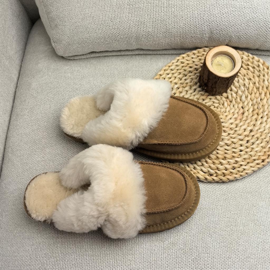 Cotton slippers women's snow boots wool slippers women's shoes boots 2025 new flat for sangpo snow boots