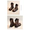 American Retro Girl Boots Princess Embroidery New Leather Boots Children Fashion Leather Boots Knight Boots