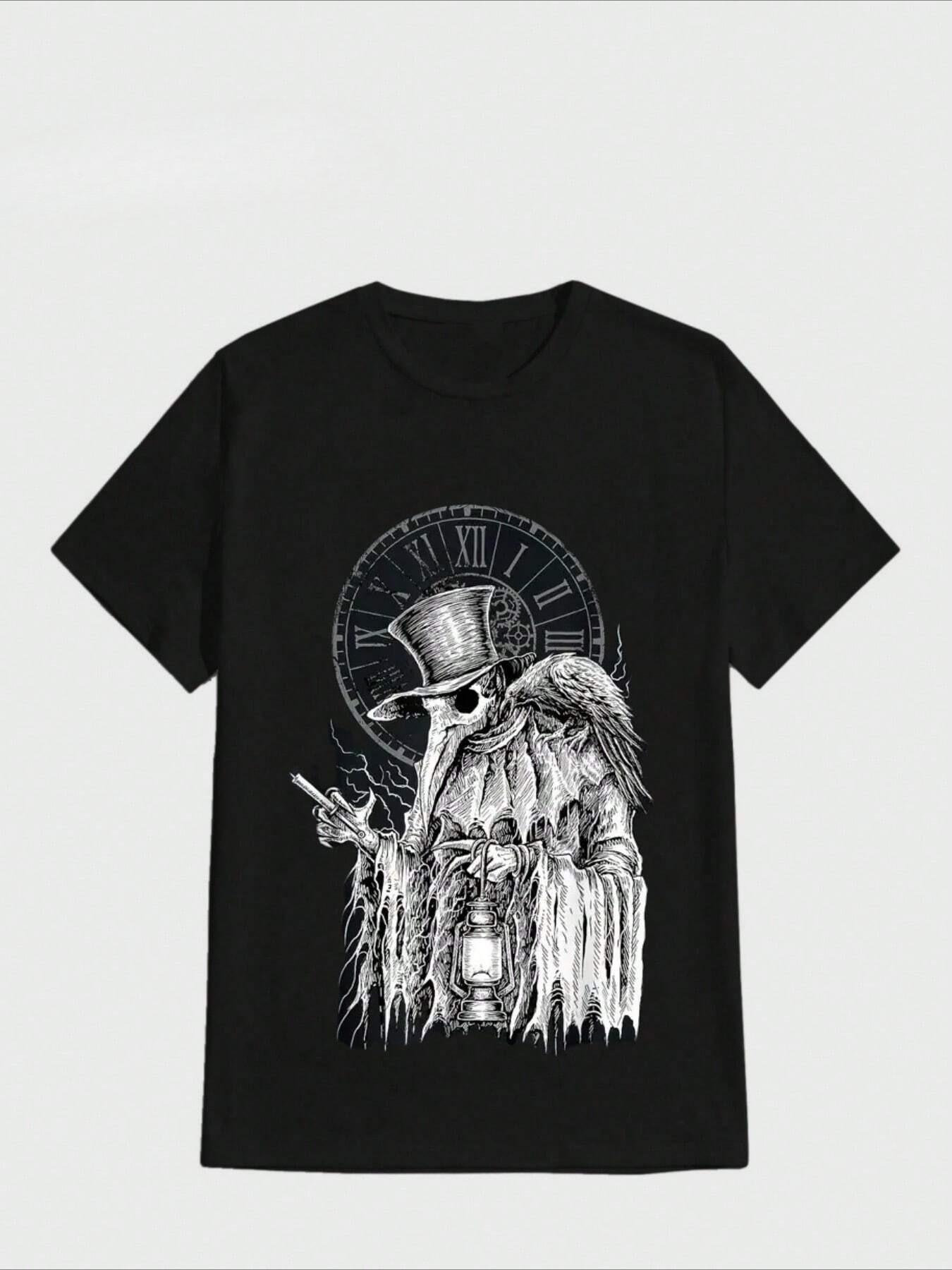 

2025 Новая Повседневная Футболка с Коротким Рукавом Принт Хлопок Стандартный Крой Круглый Вырез Дышащая Свободная Унисекс Футболка Мужская Женская Одежда Аниме 4XL