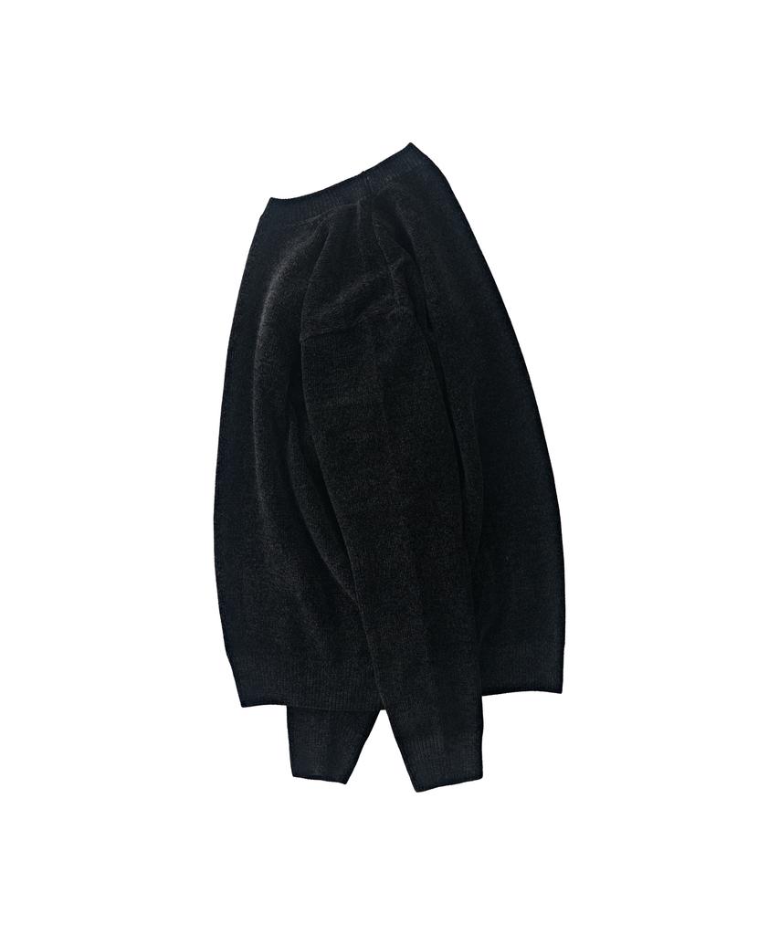 ANALOG MOOD Velour Classic Round Knit (Black)
