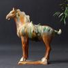 Tang Sancai Blue Glazed War Horse Home Decor Ancient Porcelain Unearthed In Imitation Museum Decoration Sculptures Figurines