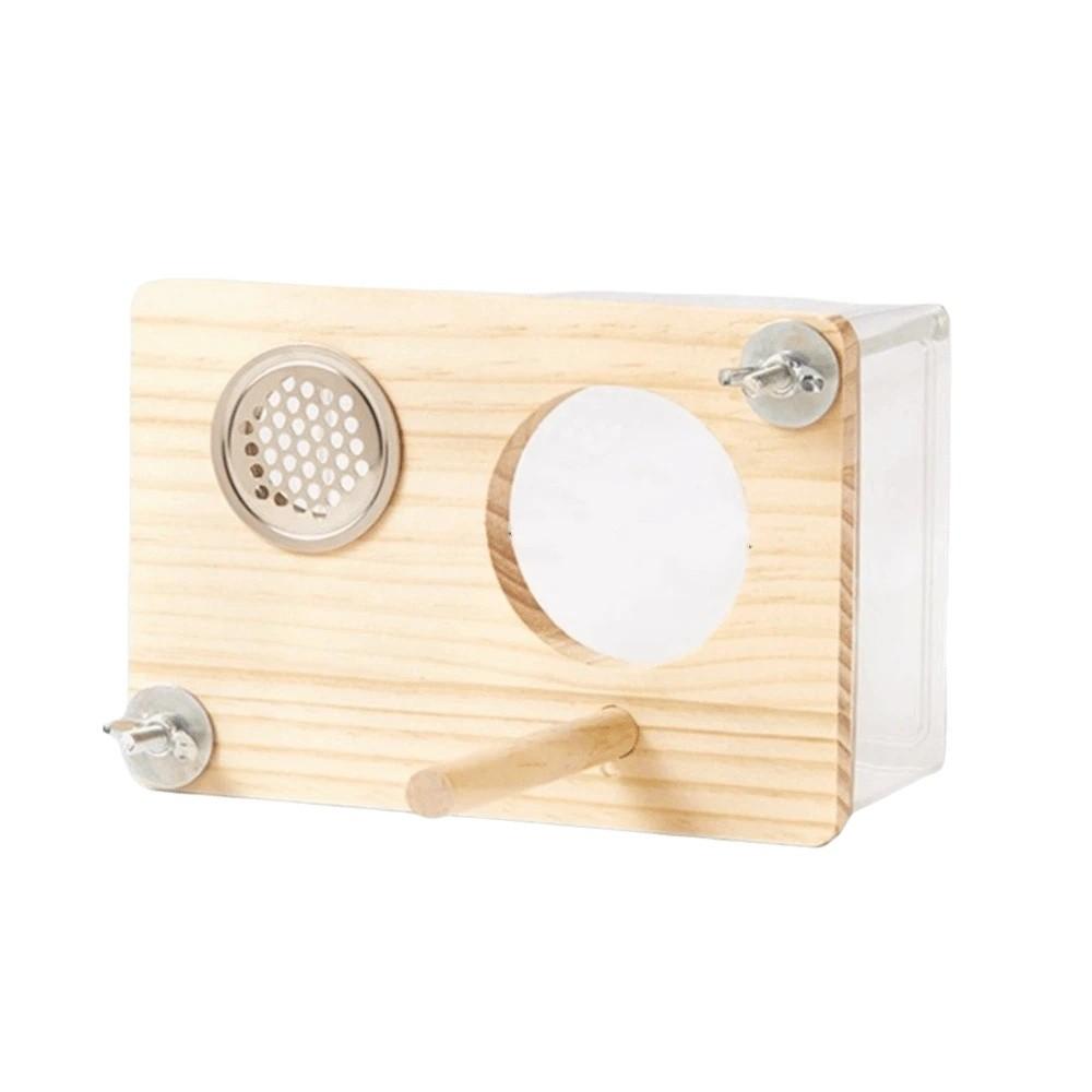 Atmungsaktive Wellensittich-Nistkasten Sichtbarer Vogelkäfig Haus Holznest Vogel Brutzeit