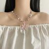 Imitation Pearl Starfish Pendant Necklace Exaggerate Clavicle Chain  Jewelry Accessories