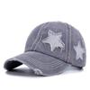 Cross-border PVC Wash Cap Baseball Cowboy Hat Horsetail Broken Hole Five-Pointed Star European American Tide Bend Sunscreen