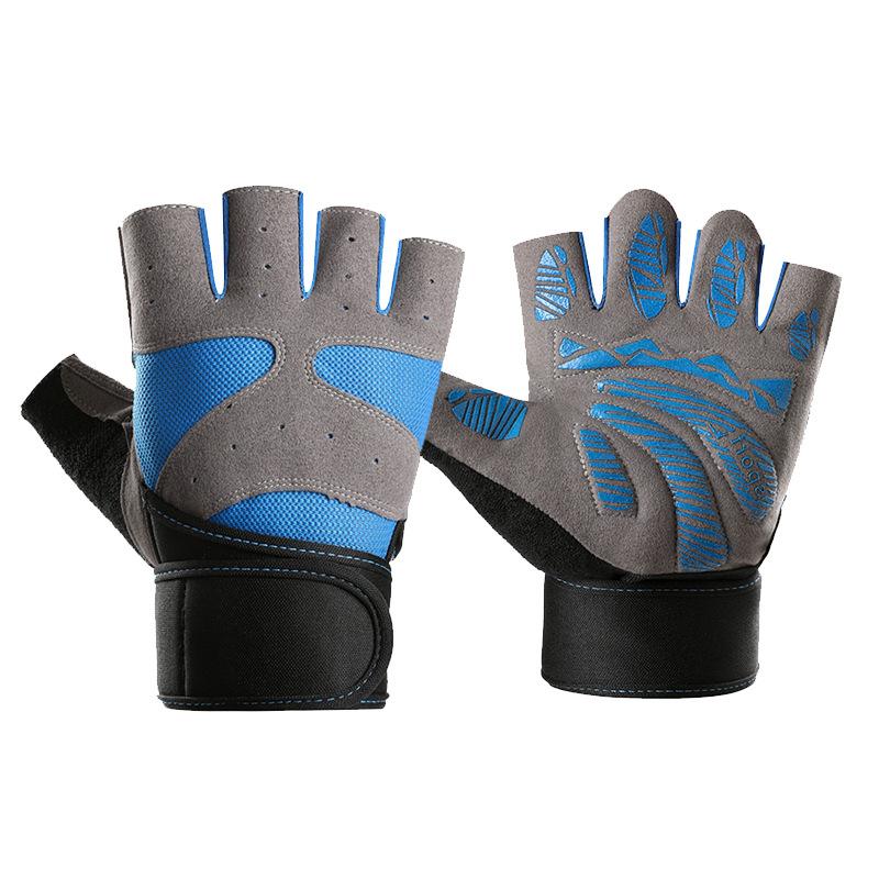 New Fitness Gloves for Men and Women Outdoor Sports Wear Resistant Non Slip Shock Absorbing Wrist Guard Palm Breathable Riding Gloves Half Finger