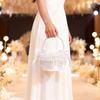 Elegant Crystal Pearls Tassels Basket For Wedding Party Decorations Handcrafted Floral Container With Silk Fabric