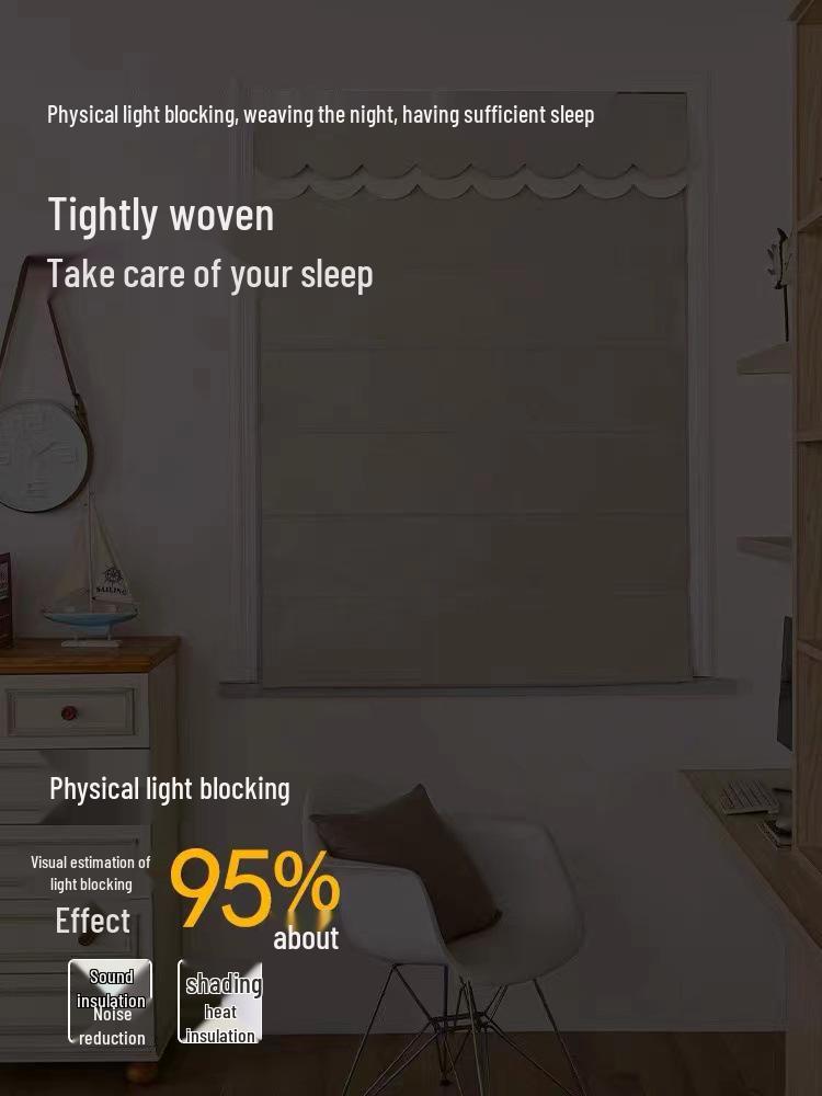 2025 Chenille Blackout Roman Curtains - Linen Solid Color, Ideal for Bedroom, Bay Window, or Hotel Use