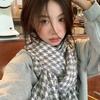 Atmosphere blue coffee plaid scarf women's new warm versatile plaid scarf student couple thickened shawl