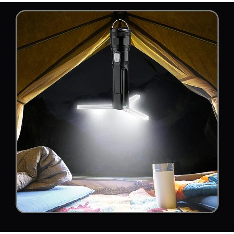 2800mAh Strong Light Outdoor LED Flashlight Rotating Zoom Portable Rechargeable LED COB Camping 5 Modes Multi Functional Lantern