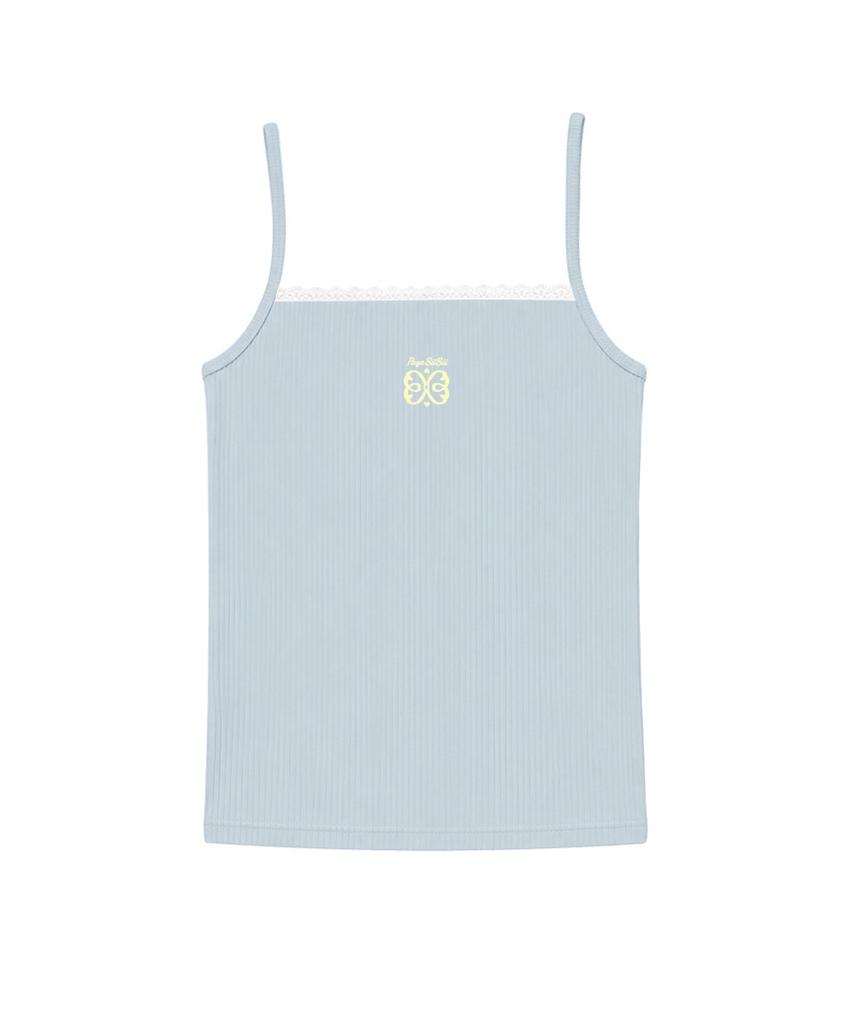 PAGESIISII Siisii Logo Print Lace Point Sleeveless Light Yellow