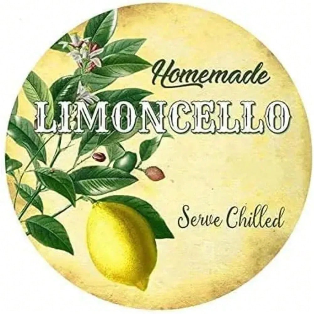 

Round Rustic Metal Tin Sign Vintage Limoncello Retro Kitchen Bar Decor 20x20 разноцветный