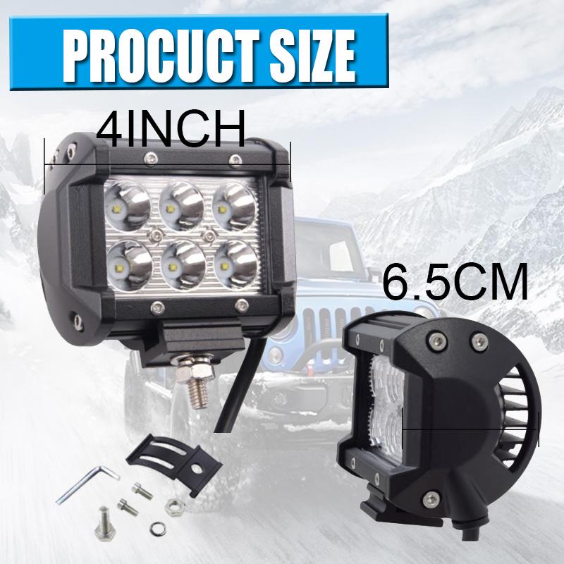 Cheap 18W LED Work Light Bar Flood Driving Head Lamp Offroad SUV Boat