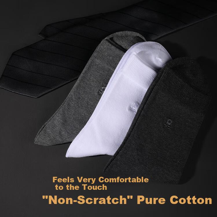 Montagut Men's 100% Cotton 10A Odor-Resistant Executive Business Casual Breathable Anti-Pilling Mid-Calf Socks