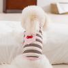 Cherry Embroidery Color Dot Striped Vest Small Dog Puppy Cat Summer Two Feet Sleeveless Pet Dog Clothing
