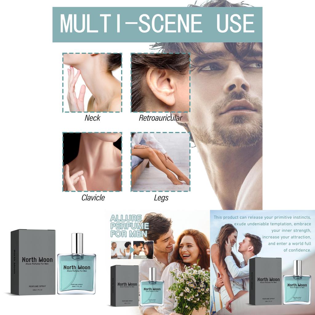 North Moon Men's Charm Fragrance Long Lasting Fresh Perfume 50ml Unique Scent