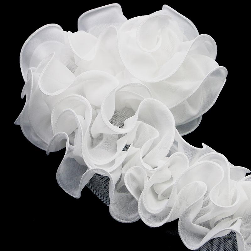 (1 Yard/pcs) 11cm Double-Layer Pearl Chiffon Splicing Color Lace Handmade Sewing DIY Clothing & Craft Accessories