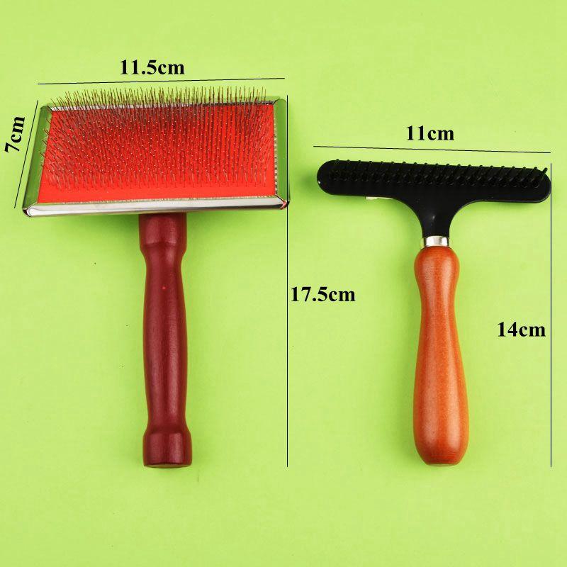 Pet Dog Comb Removers HairKnot Cutter Hair Grooming Groomer Brush For Dogs Cats With Wooden Handle Trimmer Knife Pet Accessoires