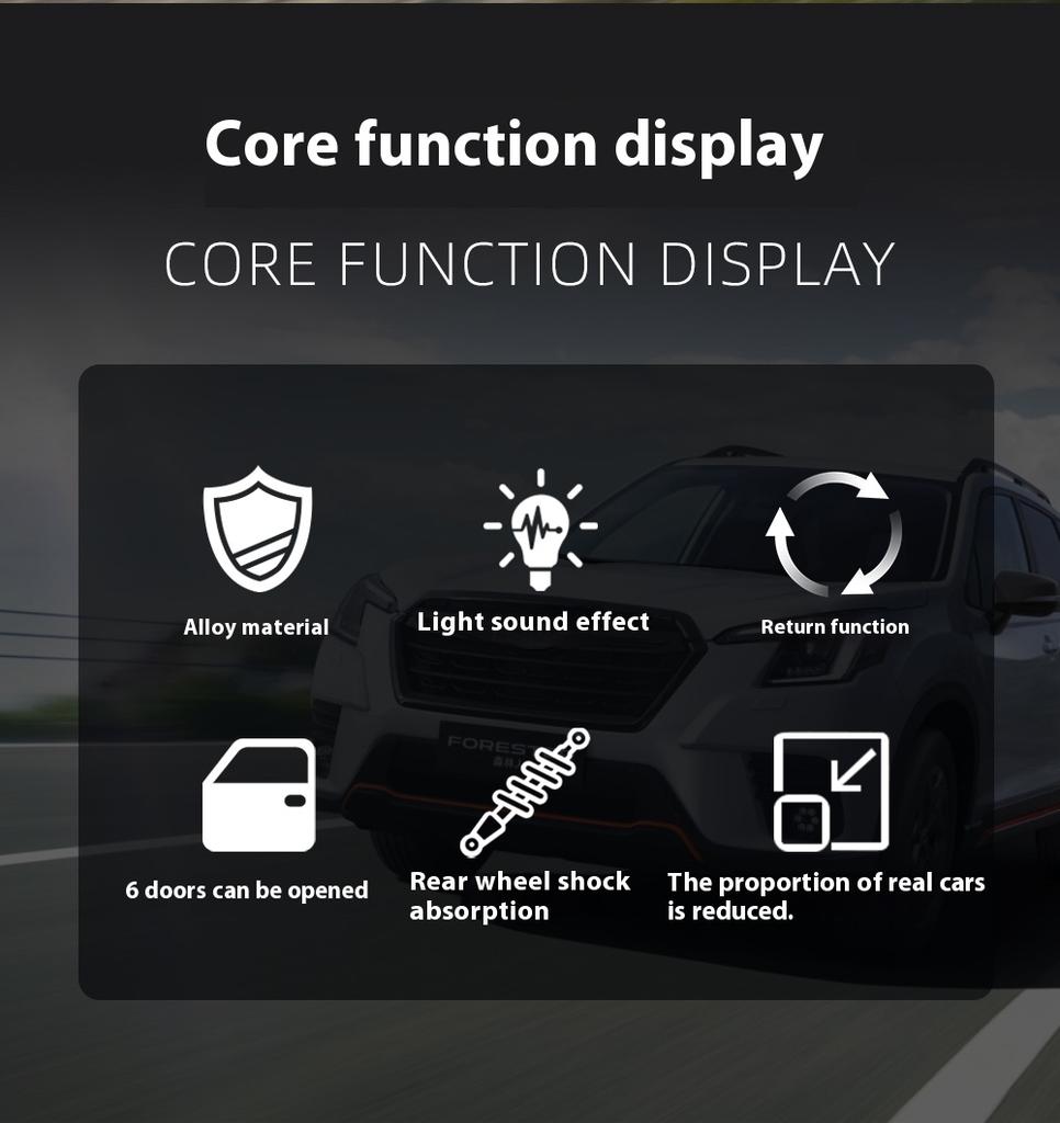 1/30 Scale Subaru Forester SUV Alloy Car Model Diecast Metal Toy Off-road Vehicles Car Model High Simulation Sound and Light Kids Gift