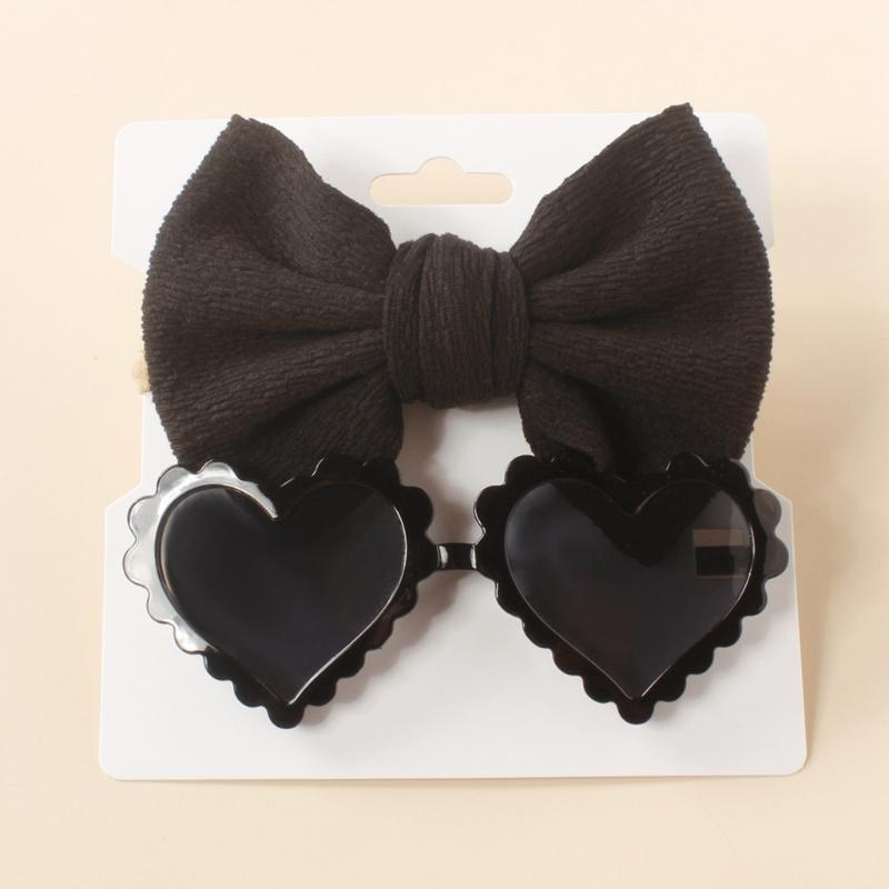 Baby Girls Headband Sunglasses Decor Kit Children Kids Supplies Seaside Beach- Accessories Bows Hair Band & Sunglasses