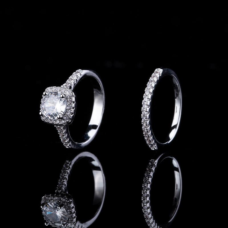 Valentine'S Day Gift Jewelry Classic Engagement Ring Women'S Zircon Ring Set Ring Jewelry