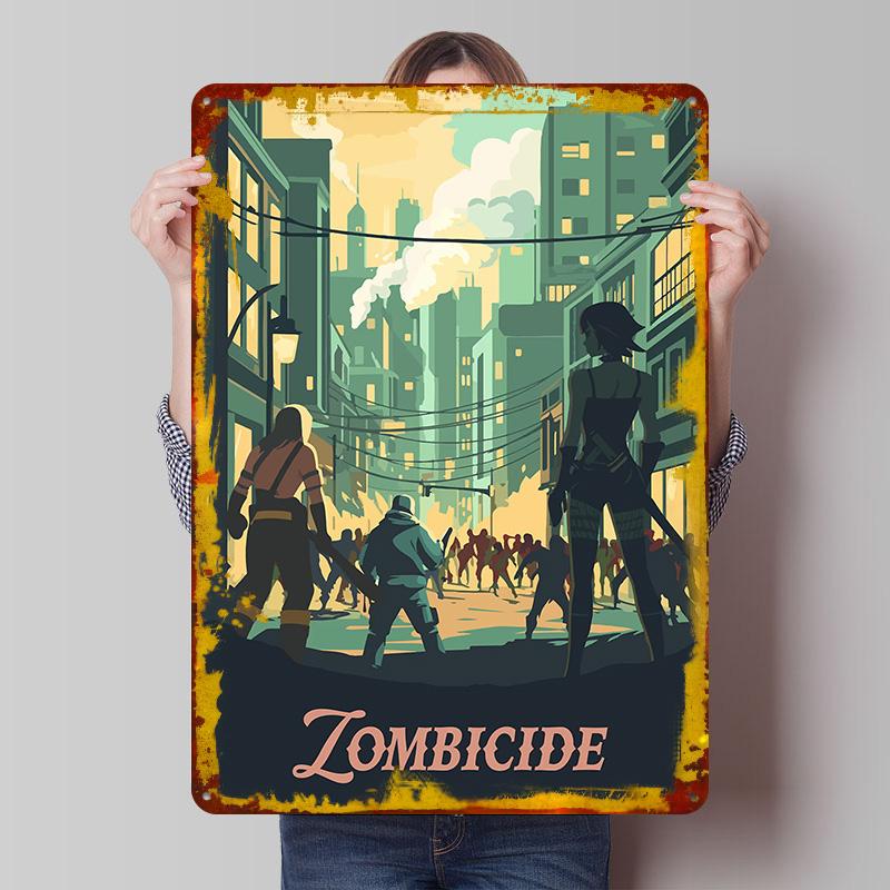 

Zombicide Board Game Inspired Tin Plaque Poster Customized Wall Art Retro Vintage Metal Signs for Man Cave Bathroom Decor Room 7.9x11.8In(20x30cm)
