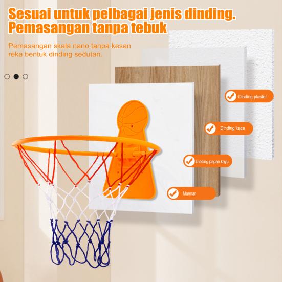 Foldable Basketball Hoop for Kids Adjustable Height Indoor Toy No-Drill Wall-mounted Basketball Hoop for Toddlers Boys Girls