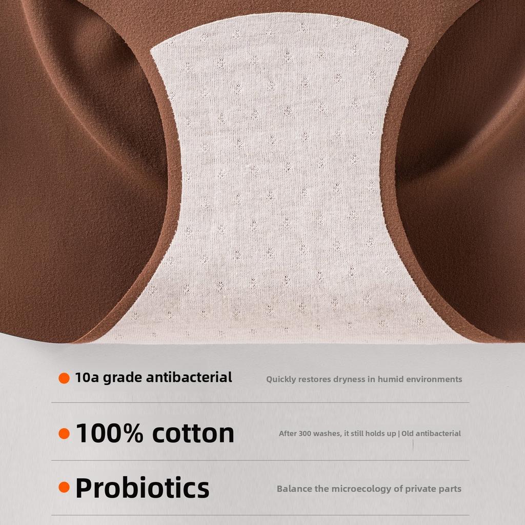 Ladies' Autumn and Winter Yoga Invisible 10A Antibacterial Extended Crotch High Waisted Invisible Underwear