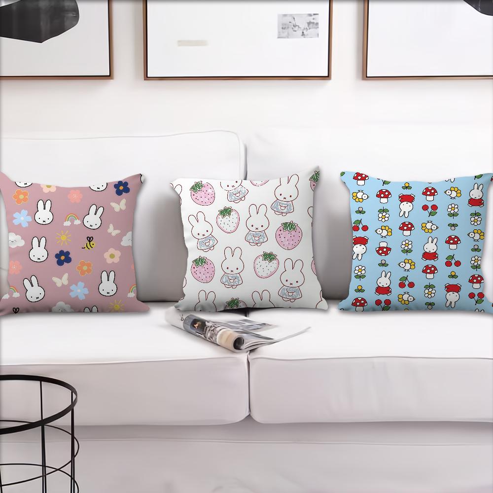 Cartoon M-Miffys Cute Cushion Cover For Pillow Printing Sofa Decoration Home Car Room Coffee Shop Office Nordic Simplicity