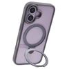 For iPhone 16 Plus Case Magnetic Kickstand PC+TPU Clear Back Phone Cover