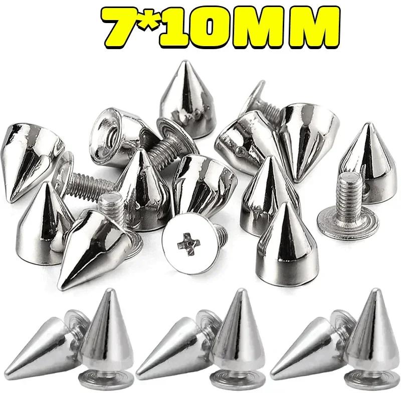 

Punk Silver Gold Double Cap Screw Back Rivet Circular Decorative Nail Suitable for Clothing Shoes and Bag Collar Accessories 10 PCS