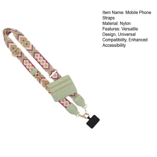 Mobile Phone Strap Cross Body Phone String with Zipper Wallet Pouch Adjustable Phone Purse for IPhone Hands-Free Phone Lanyard