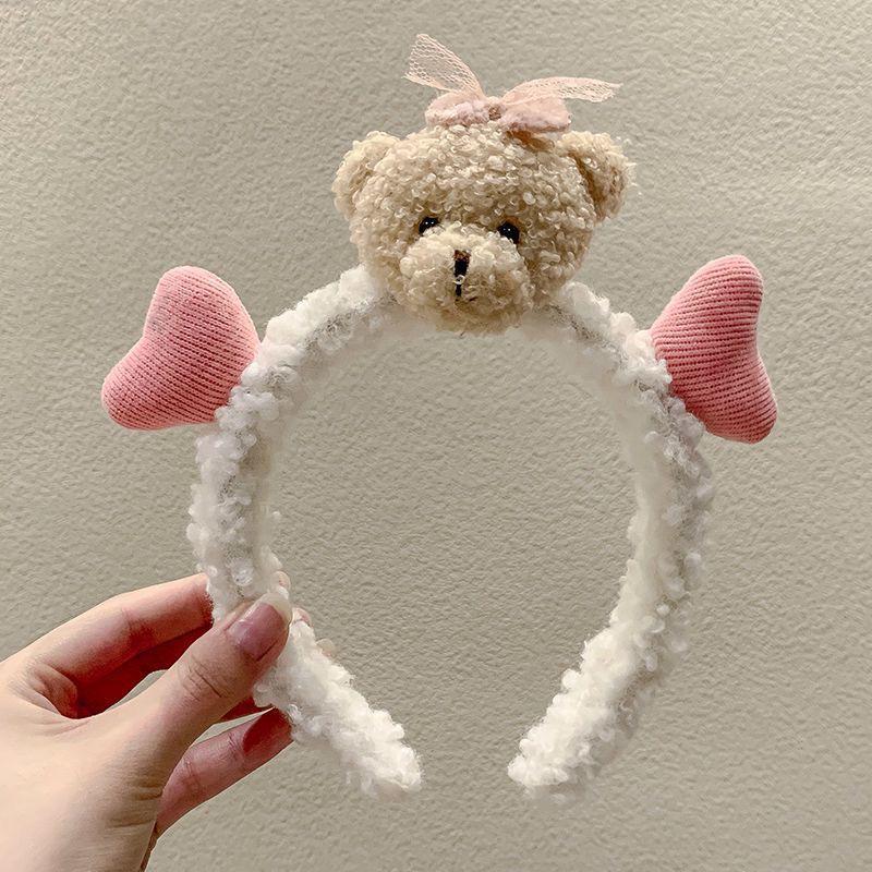 Cartoon Plush Headband: Cute Hair Accessory for Women & Kids, Perfect for Face Washing