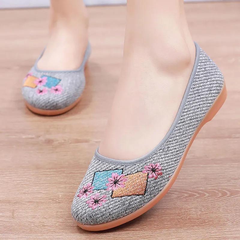 Sapatos Femininas Women Cute Round Toe Grey Spring Slip On Flat Shoes Lady Casual Comfort Pink Dance Loafers Ab504