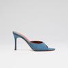 Fashion Summer Fashion Minimalist Black Blue Slippers European American New Comfortable Women High Heel Commuting Pointed Sandals 34-45