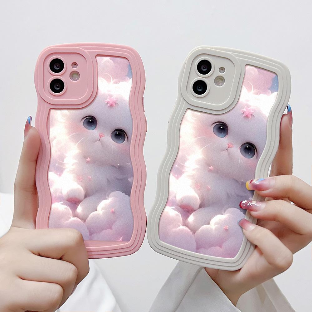 Mobile Phone Cases for iPhone 11 13 XR 15 Pro Max 12 14 Pro Max Case iPhone 16 7 Plus 8 Plus XS Max Big Wave Solid Color Cartoon Anti-drop Waterproof
