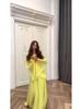 2024 Autumn Court Style Dress with Bell Sleeves and Ruffle Design