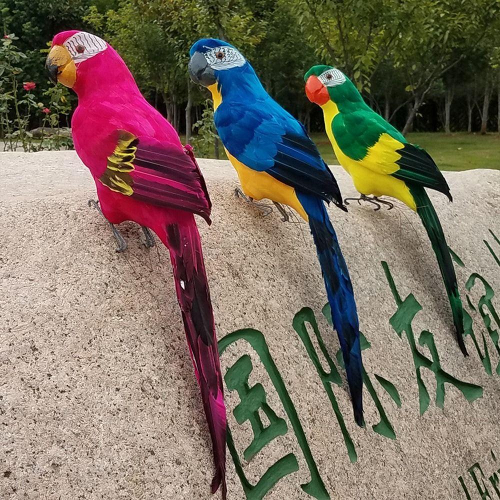 Multicolor Artificial Bird Model Foam Garden Decorative Bird Simulation Parrot  Garden Ornament