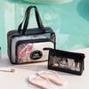 Beach Bag Portable Transparent Clothes Makeup Pouch Shopping Handbag Large Picnic Basket Travel Organizer Travel Essentials