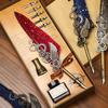 Aili European Steampunk Feather Fountain & Dip Pen Gift Set.