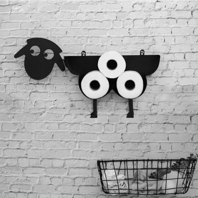 Metal Free Standing Toilet Tissue Holder Space Saving Dog Sheep Shaped Roll Paper Decorative Rack Bathroom Product