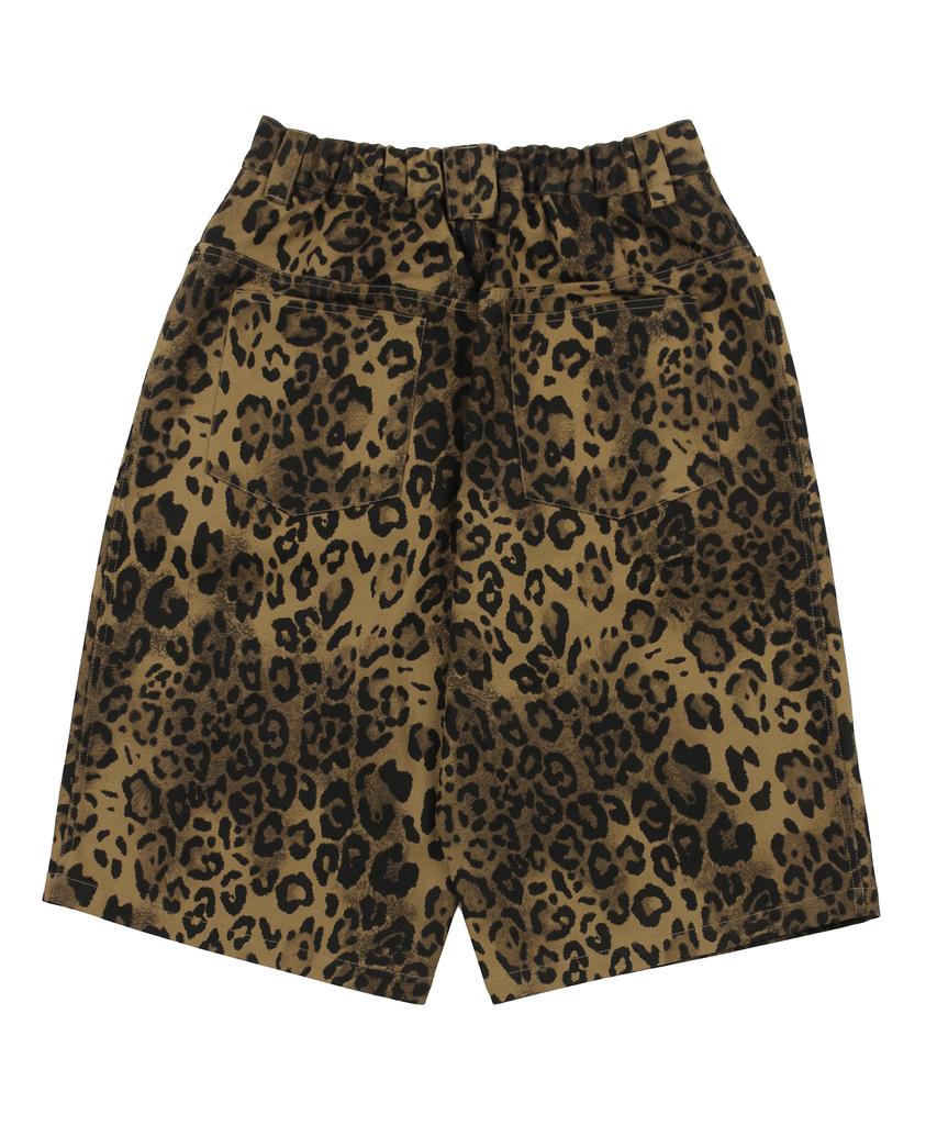 UNKNOWNCOMENORMAL Leopard Tuck Bermuda [Brown]