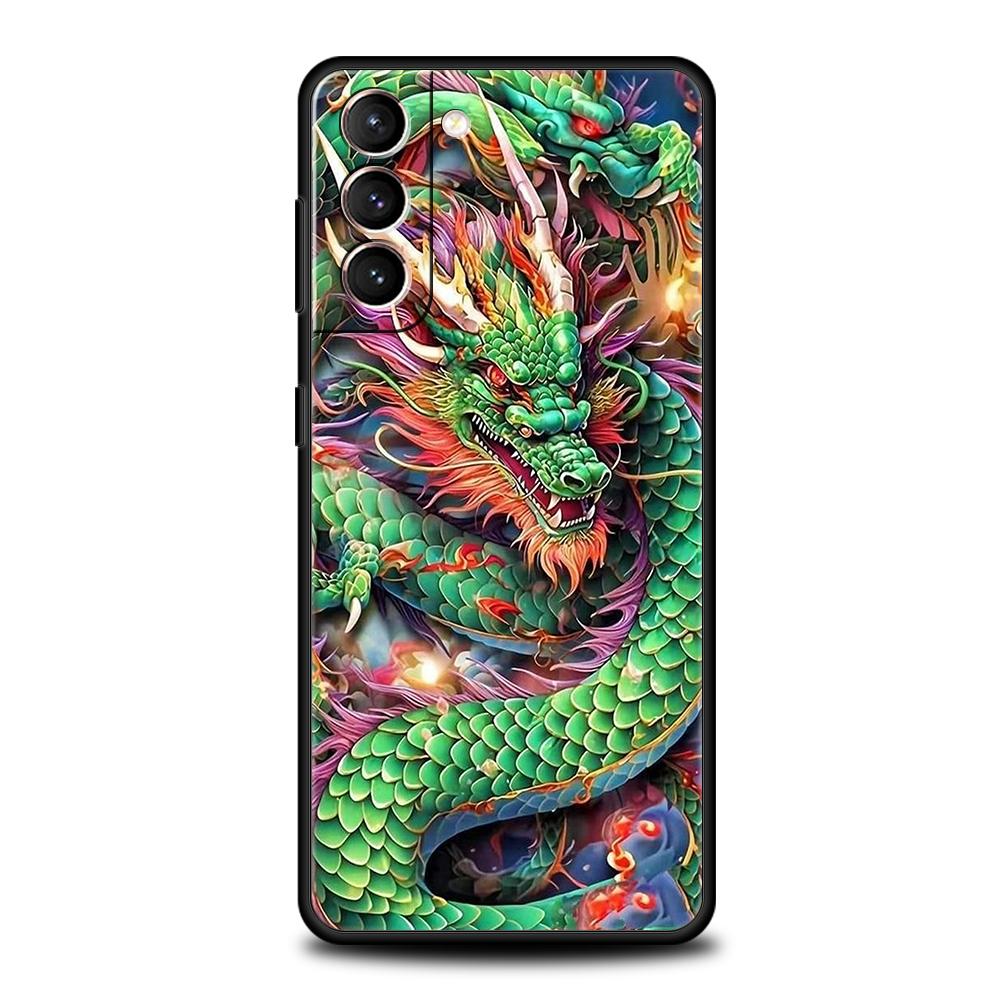 Cartoon Dragon Case for Samsung Galaxy S24 S23 S22 S20 S21 FE Ultra S24 S23 S10 S10E S9 S8 Plus 5G Silicone Phone Cover Capa Bag