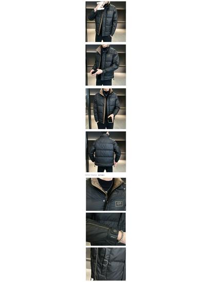 Men's 2025 Winter Down Jacket: Trendy Color Block, Stand-Up Collar, Extra Thick, High-End Outerwear.