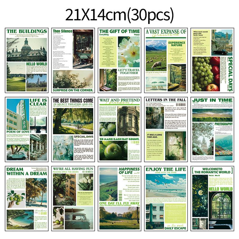 15pcs/set INS Postcards Vintage Decorative Card Photo Props Diy Wall Background Home Decoration Bedroom Wall Sticker Posters