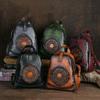 Johnature Vintage Totem Geprägter Rucksack, vielseitige Damen-Ledertasche, einfarbig, große Kapazität, Reiserucksäcke