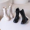 Toddlers Mid-calf Boots for Girls Spring Autumn Kids Causal Boots Classic Solid Color Children's Simple Leather Boots