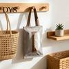 Durable Desk Napkin Box Hanging Canvas Tissue Box, Wall Mounted Paper Towel Holder Dispenser, Easy Refill Storage Organizer, for Home And Office