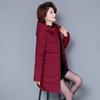 Women's Winter Casual Plus Size Mid-Length Jacket Solid-Color Hooded Warm Jacket