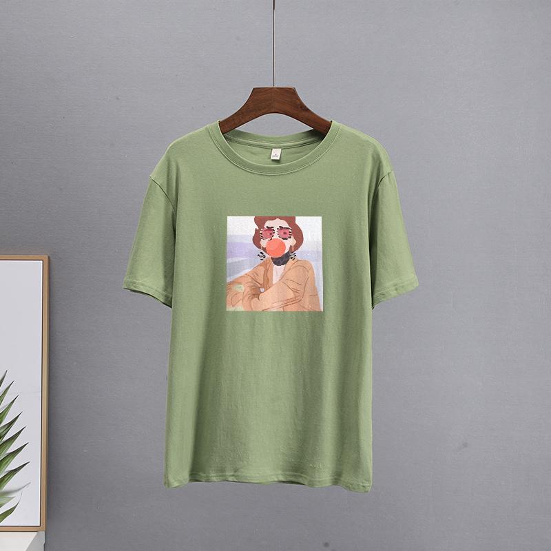 Hirsionsan Kawaii Graphic Printed T Shirts Women Summer Plus Size Harajuku Cotton Tees Oversized Casual Short Sleeves Female Top